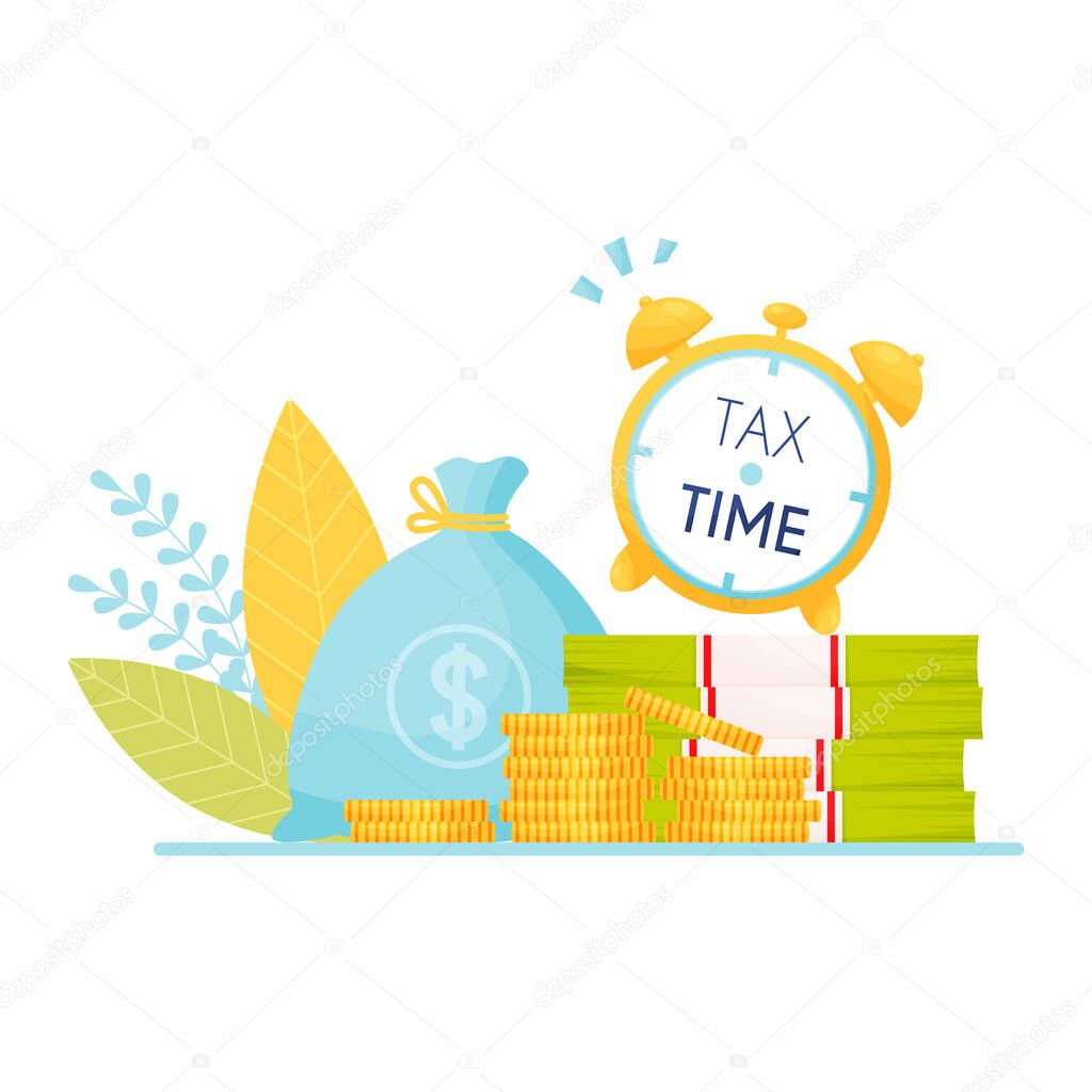 Tax time background. Vector illustration 