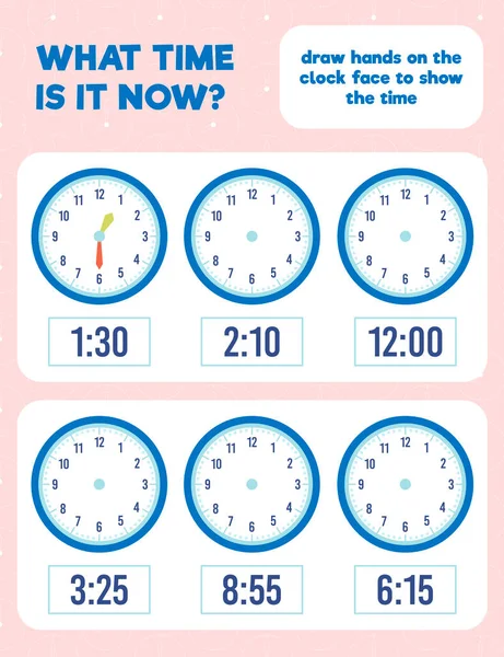 - Saat kaç? Saatin yüzüne el çiz. Çalışma kağıdı yazdırma sayfası.