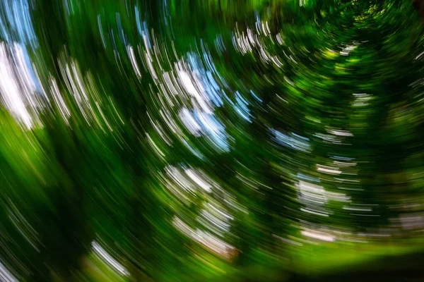 Abstrakter Verschwommener Grüner Hintergrund Aus Kreisenden Bewegungen Der Kamera Bei — Stockfoto