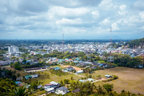Pemandangan Indah Dari Bukit Kota Phatthalung Thailand — Stok Foto