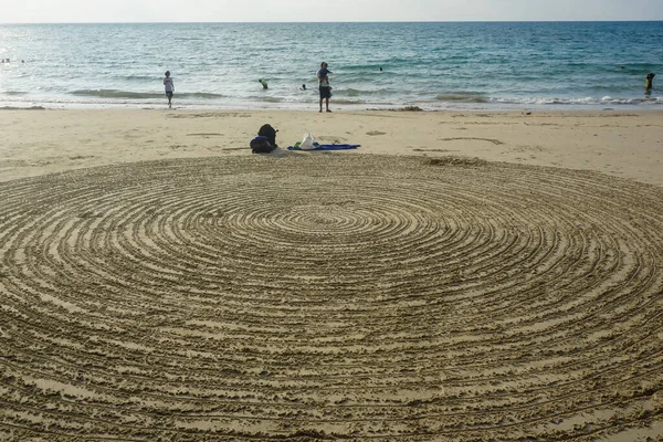 Phuket Thailand April 2019 Mysterious Circles Sand Coast — Stock Photo, Image