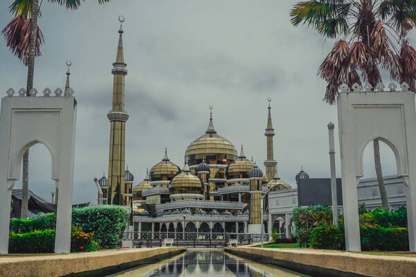 Beautiful crystal mosque in Kuala Terengganu city in Malaysia