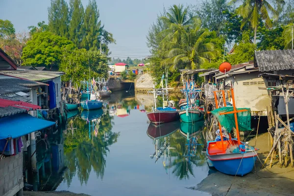 Hua Hin Thailand April 2019 Kapal Nelayan Berwarna Teluk Ini — Stok Foto