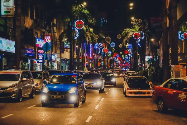 マレーシアのクアラルンプール 2018年12月24日 街の夜の雰囲気 — ストック写真