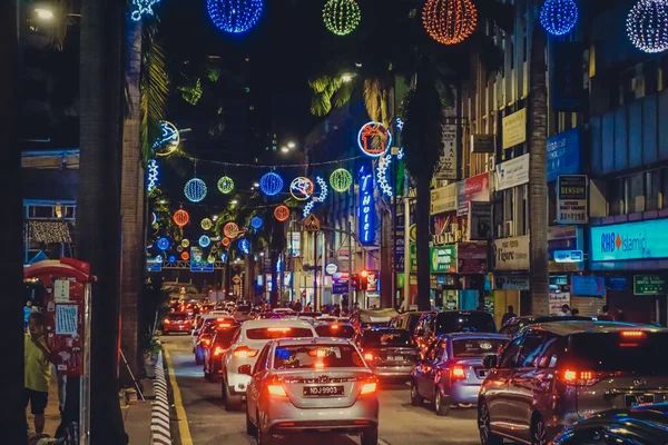 Kuala Lumpur Malezja Grudnia 2018 Nocna Atmosfera Ulic Miasta Zdjęcia Stockowe bez tantiem