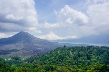 Endonezya, Bali 'deki Batur volkanının güzel manzarası