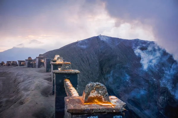 Вулкан Бромо Один Активных Вулканов Индонезии — стоковое фото