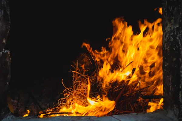 Brûler Feu Dans Poêle Dans Temple Chinois Pour Célébration Nouvel — Photo