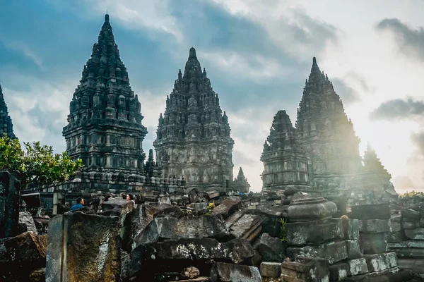 Yogyakarta Indonésia Dezembro 2018 Enorme Complexo Templos Hindus Prambanan — Fotografia de Stock