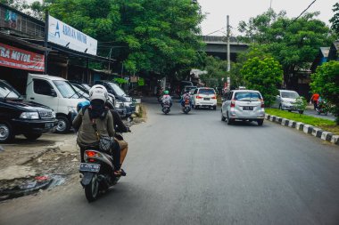 Jakarta, Endonezya - 25 Aralık 2018: Jakarta sokaklarında sıradan bir gün