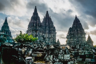 Prambanan - a huge complex of Hindu temples in Indonesia clipart