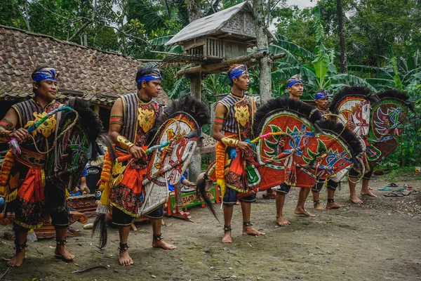 Yogyakarta Indonezja Grudnia 2018 Tradycyjny Indonezyjski Taniec Jatilan — Zdjęcie stockowe