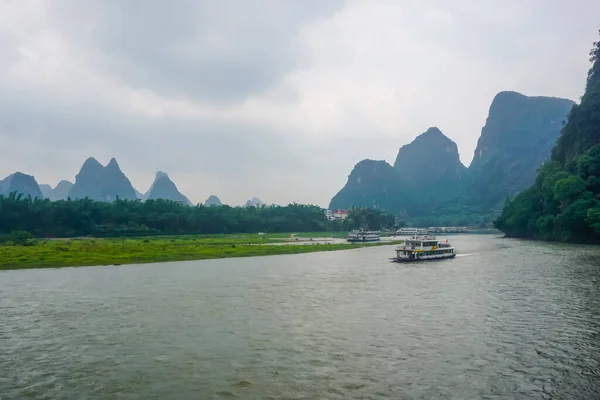 Bellissimo Paesaggio Fiumi Montagne Nella Città Yangshuo — Foto Stock