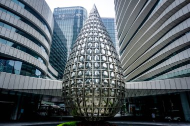 Guangzhou, Çin - 24 Mayıs 2019: Guangzhou 'da mimarlık ve şehir hayatı