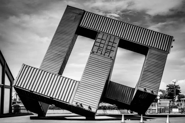 Abstraction from containers in black and white