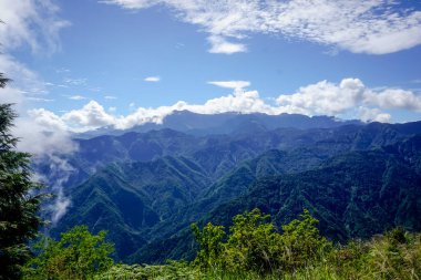 Alishan Doğal Parkı 'nın güzel dağ manzarası