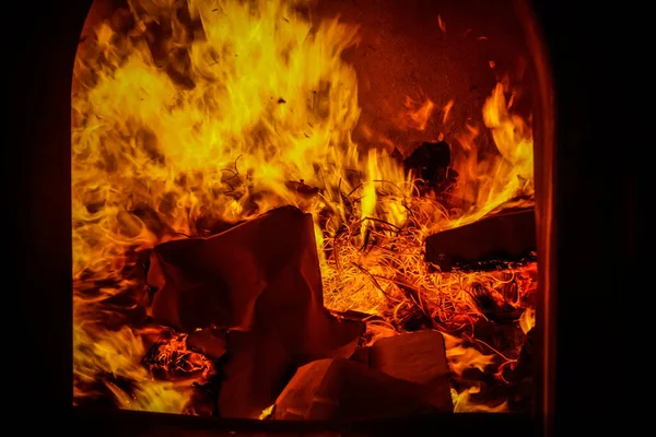 Fogo Brilhante Fornalha Templo — Fotografia de Stock