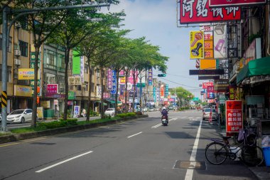 Tainan, Tayvan - 30 Mayıs 2019 Sıradan Şehir Caddesi