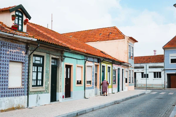 Vista Los Edificios Típicos Fachadas Antiguas Ciudad Aveiro Portugal —  Fotos de Stock