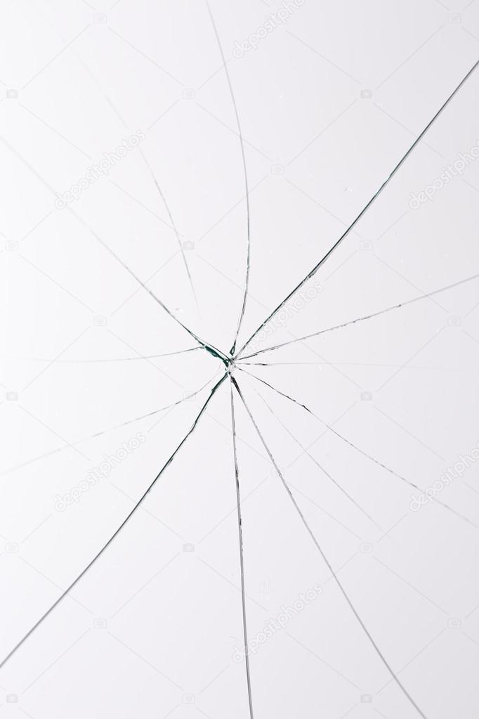 Broken white glass