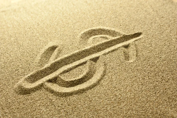 Dollar sign Written in the Sand — Stock Photo, Image