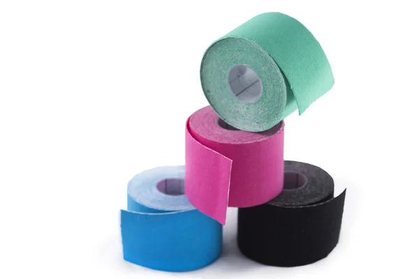 Verscheidenheid aan therapeutische self adhesive tapes, taping kinesiologico — Stockfoto