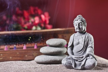 buddha and tower of stones clipart
