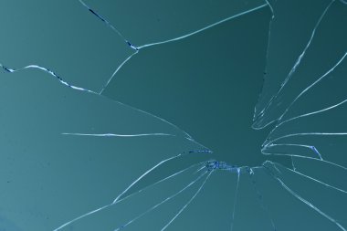 kırık cam mavi arka plan