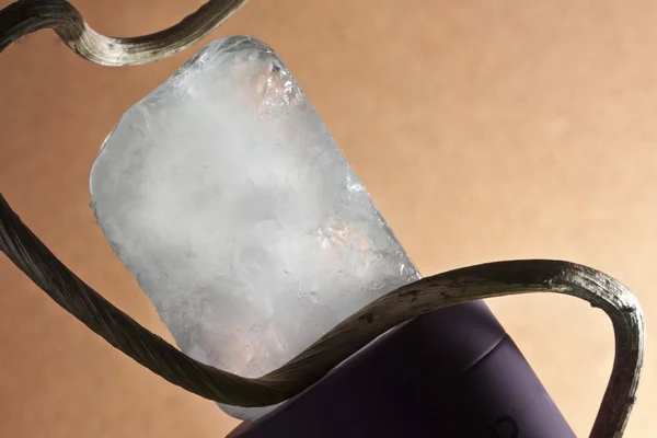 Ecologic deodorant crystal in black-ground brown — Stock Photo, Image