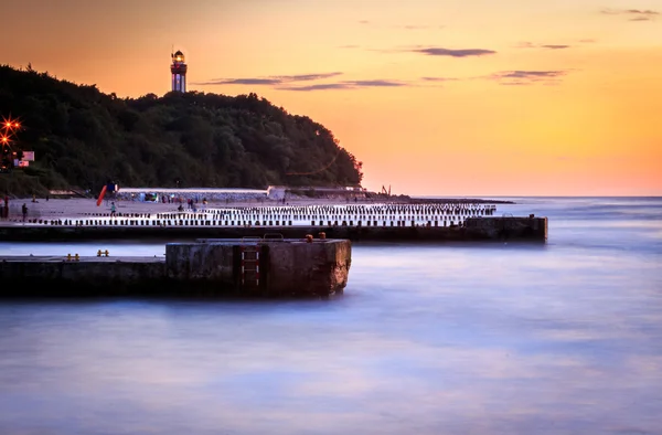 Puesta de sol en Niechorze — Foto de Stock