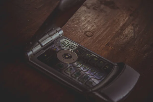 Stijlvolle Vintage Mobiele Retro Telefoon Opvouwen — Stockfoto