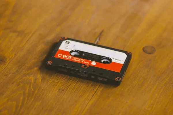 Media audio cassette with magnetic film for retro tape recorder