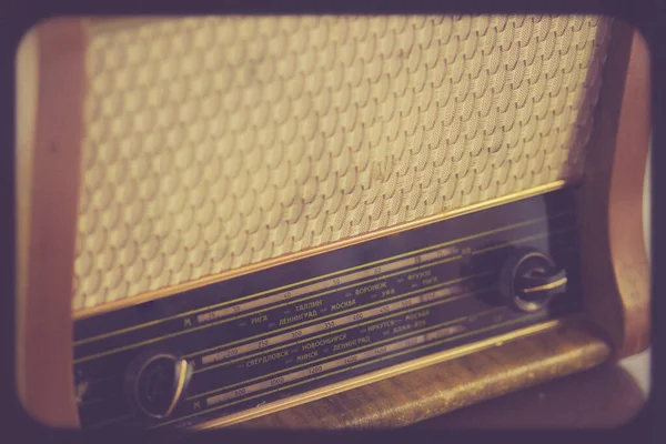 Старое Советское Старинное Радио Retro Виниловым Проигрывателем — стоковое фото
