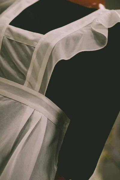 Antiguo Uniforme Escolar Soviético Para Niñas Vestido Delantal Blanco — Foto de Stock
