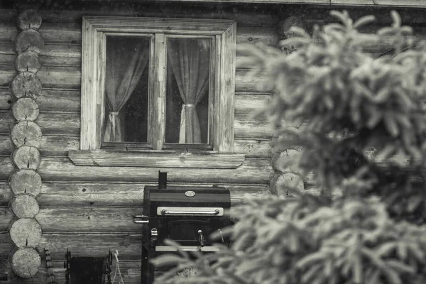 Ρωσική Αγροτικός Λαογραφικό Παραδοσιακά Σύνδεση Vintage House — Φωτογραφία Αρχείου