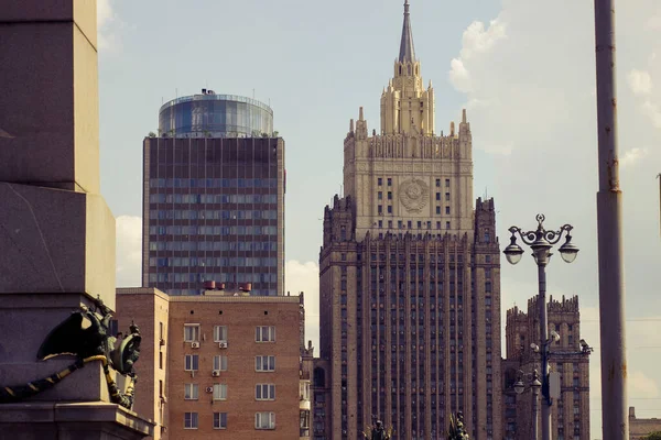 Arranha Céus Modernos Enorme Metrópole Cidade Moscou — Fotografia de Stock