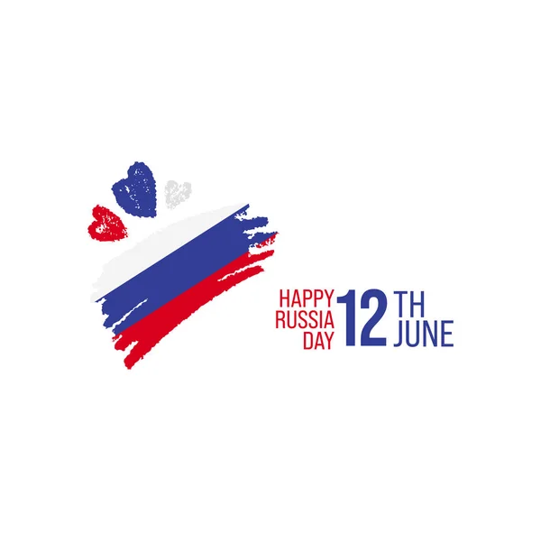 Happy Russia Day Viering Achtergrond Met Zwaaiende Russische Vlag Vector — Stockfoto