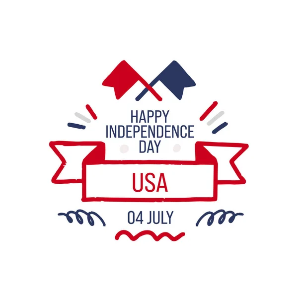 July 4, Happy Independence Day Banner Vector Illustration, US Flag