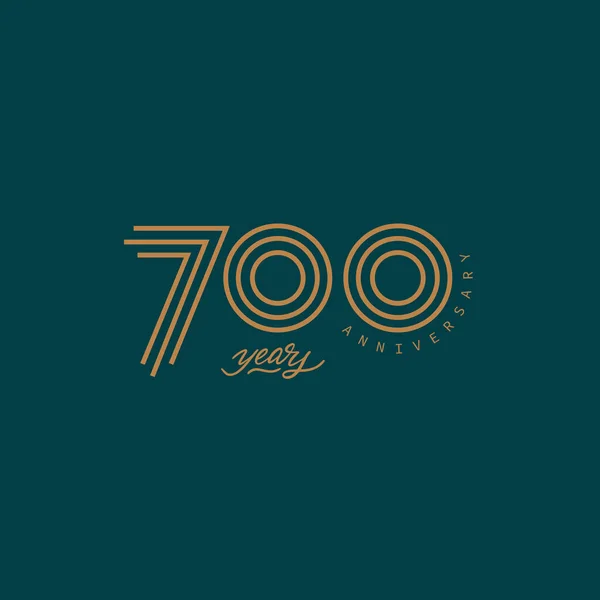 700 Jaar Jubileum Pictogram Vector Icoon 700Ste Jaar Verjaardagslogo Label — Stockfoto