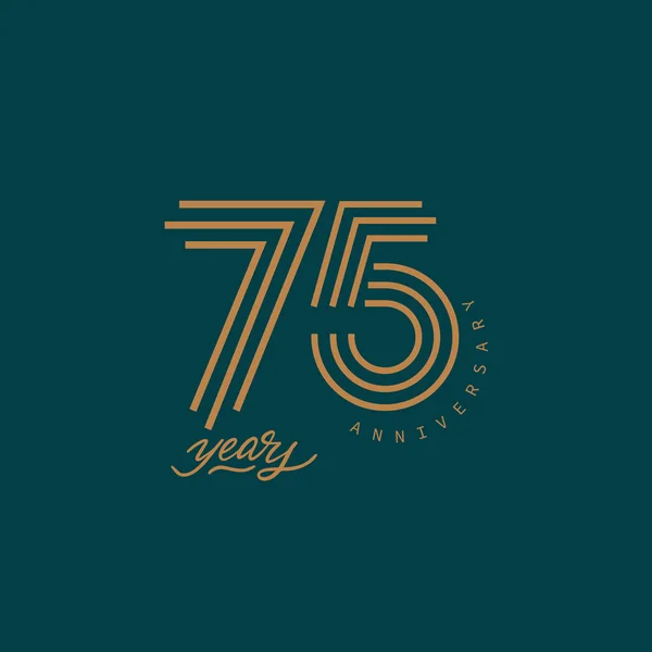 Years Anniversary Pictogram Vector Icon 75Th Year Birthday Logo Label — Fotografie, imagine de stoc