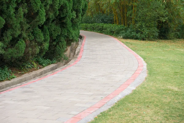 Sendero curvado al aire libre en el tiempo del día — Foto de Stock