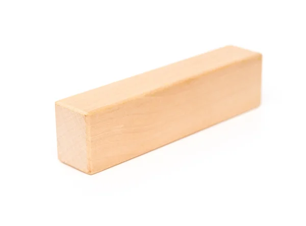Кусок деревянной игрушки блок на белом фоне — стоковое фото