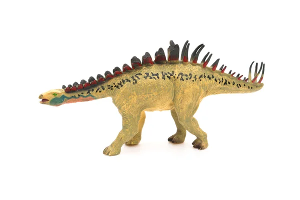 Sidan Visa gul huayangosaurus toy på vit bakgrund — Stockfoto