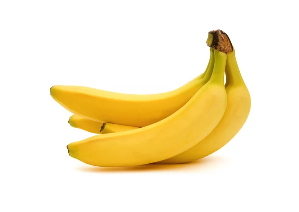 Frische Bananen auf weißem Hintergrund mit Schnittpfad — Stockfoto