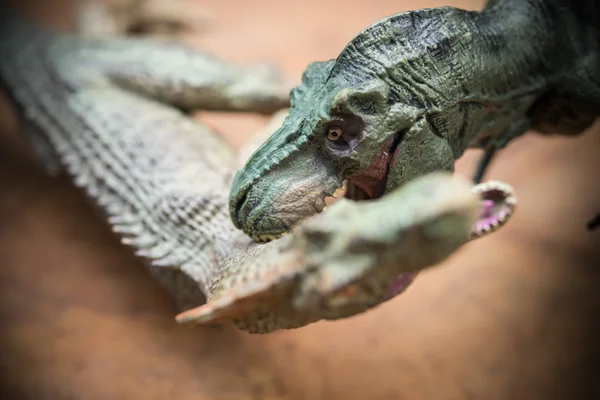 Un tiranosaurio que muerde a un allosaurio —  Fotos de Stock