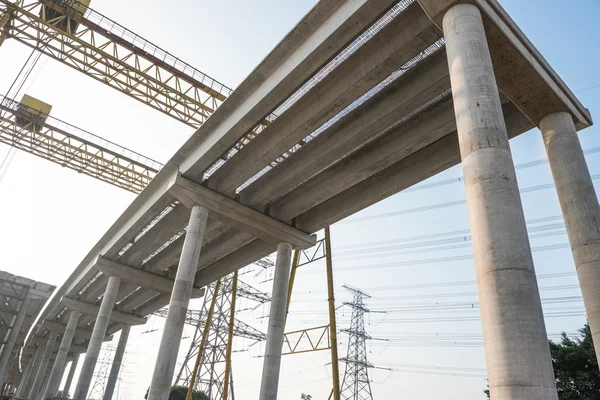 Estrada de concreto em construção — Fotografia de Stock