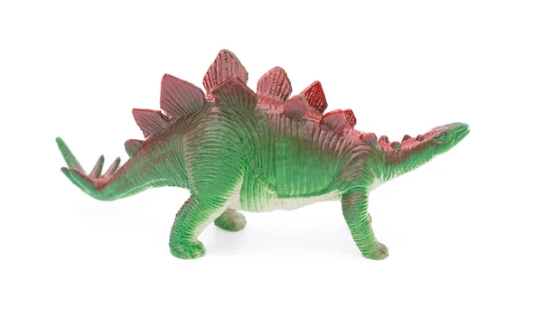 Sidan Visa grön stegosaurus leksak på en vit bakgrund — Stockfoto