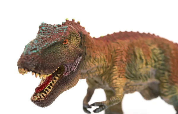 Tyrannosaurus megnyitása a szájban, fehér alapon — Stock Fotó