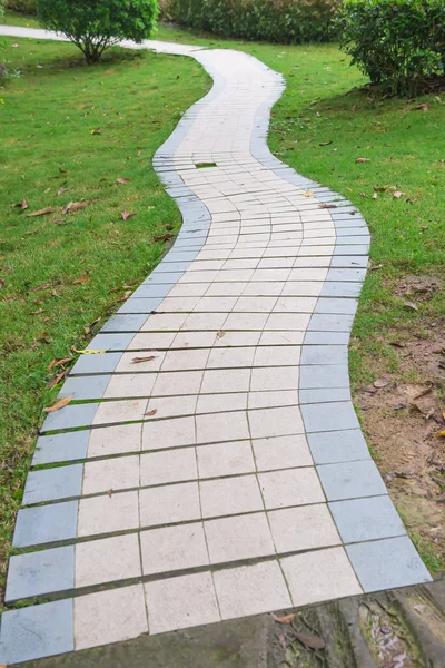 Outdoor curved pathway in a garden — Stock Photo, Image