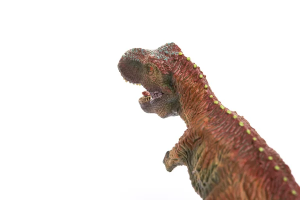 Tyrannosaurus toy on a white background with copy space — Stock Photo, Image